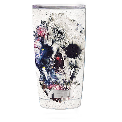Flower Skull Skin Decal for Yeti 20oz Rambler Tumbler