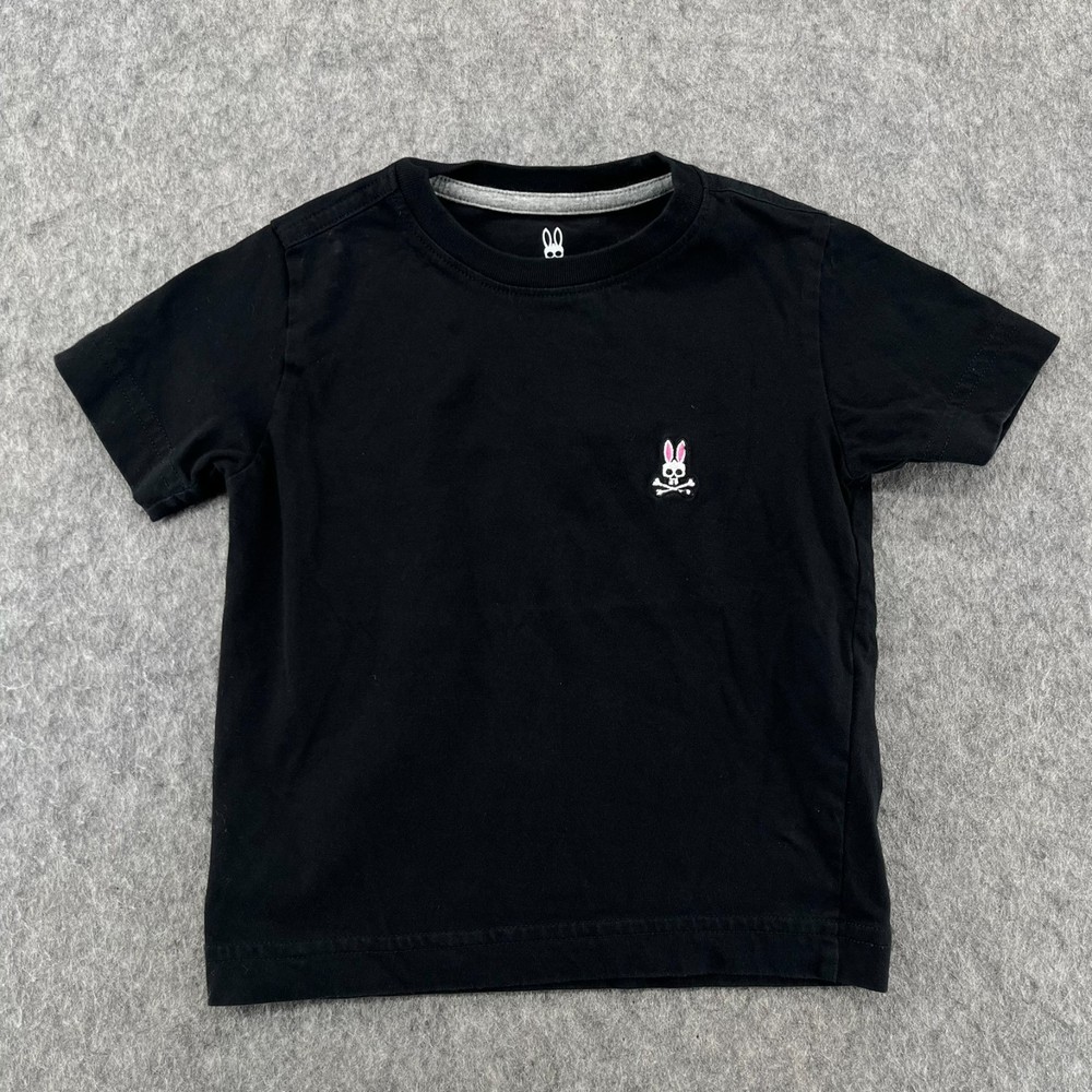 Psycho Bunny Kids Shirt Size 2T Black Short Sleeve Casual Cotton Boys