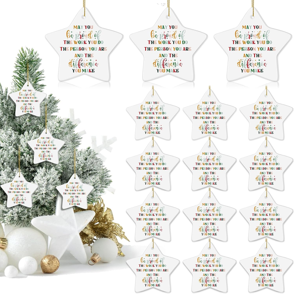 24 Pcs Christmas May You Be Proud Appreciation Gifts Thank You Ornament for Cowo