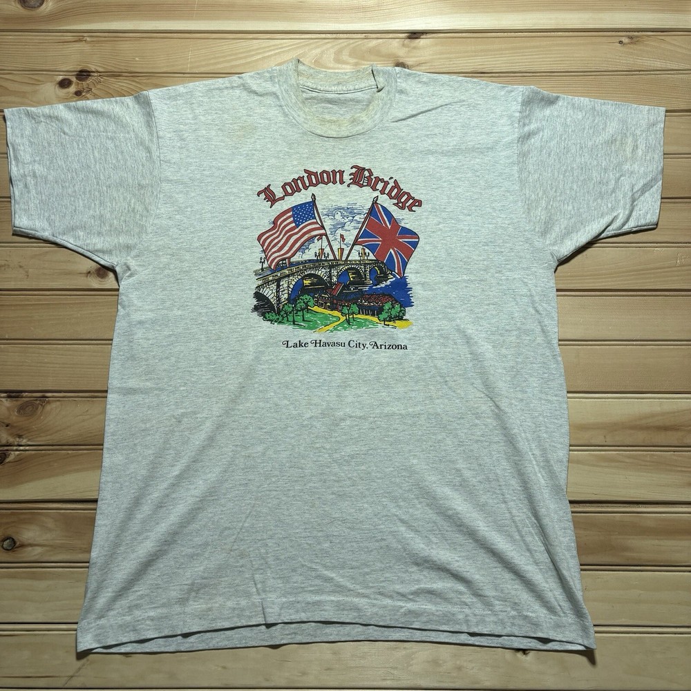 Vintage 90s London Bridge Lake Havasu Arizona Art Single Stitch Shirt - Large