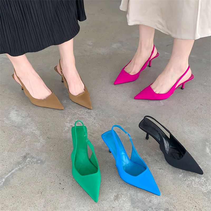 Pointed Thin Heel Women's Sandals High Heels Baotou Open Toe Shoes