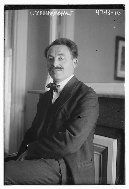 Photo:I. D'Archambault Portrait Man Bow Tie 1910s Bain News Service