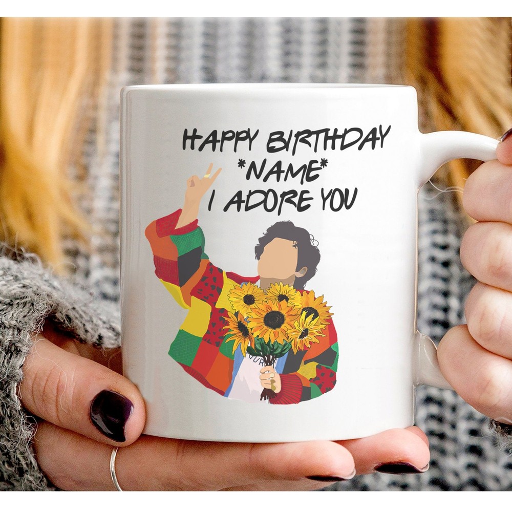 Personalized Happy Birthday I Adore You Funny Coffee Mug White Coffee