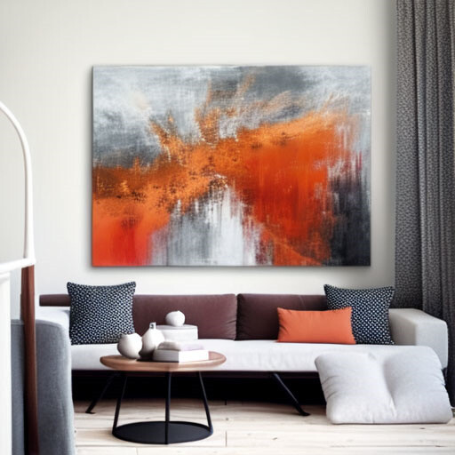 red Hand painted Abstract Oil Painting Large Graffiti black Painting home Room