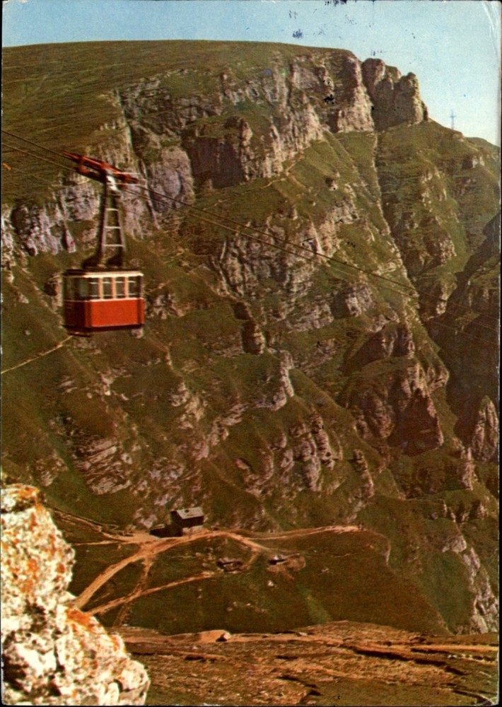 Cable Car Bucegi Mountains Romania vintage postcard c812