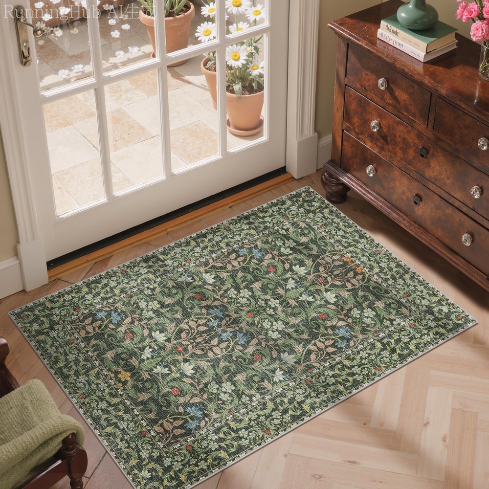 Washable Small Rug 2x3, Non-Slip Entryway Mat for Front Door, Kitchen, Bathro...