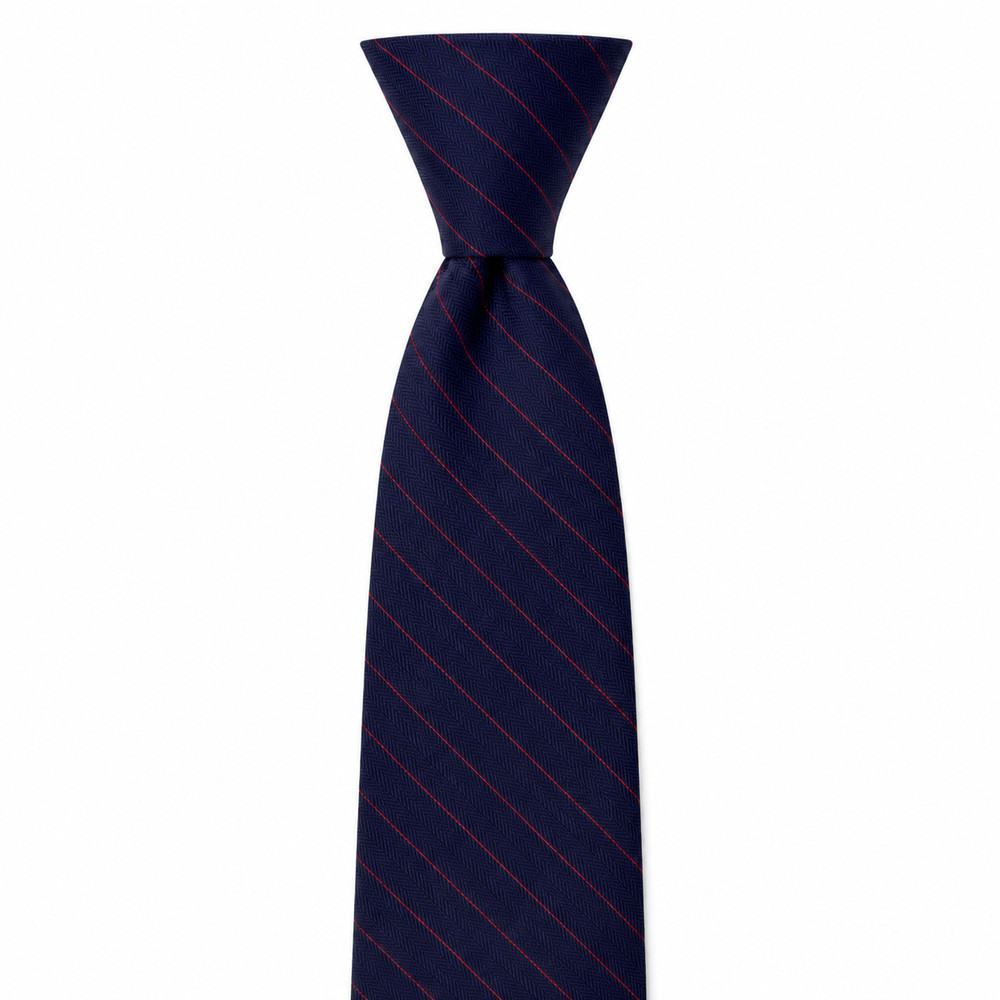 BROOKS BROTHERS MAKERS Tie Striped Silk Navy Red Made in the USA