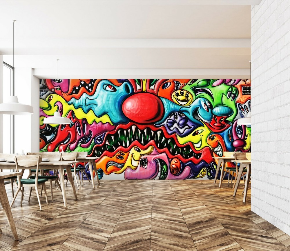 3D Abstract Graffiti G7688 Wallpaper Wall Murals Removable Self-adhesive Honey-image