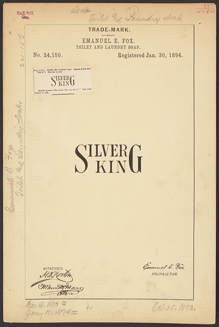Photo:Emanuel E. Fox for Silver King brand Toilet and Laundry Soap