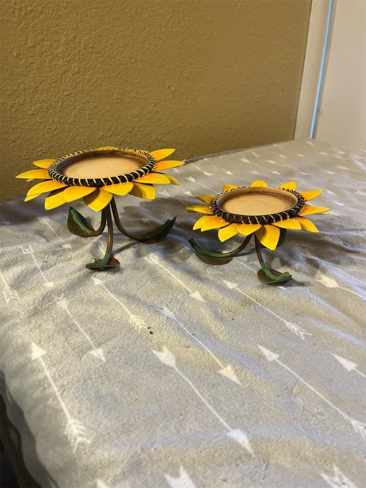 Sunflower Candle Holders, Set of 2! NIB!