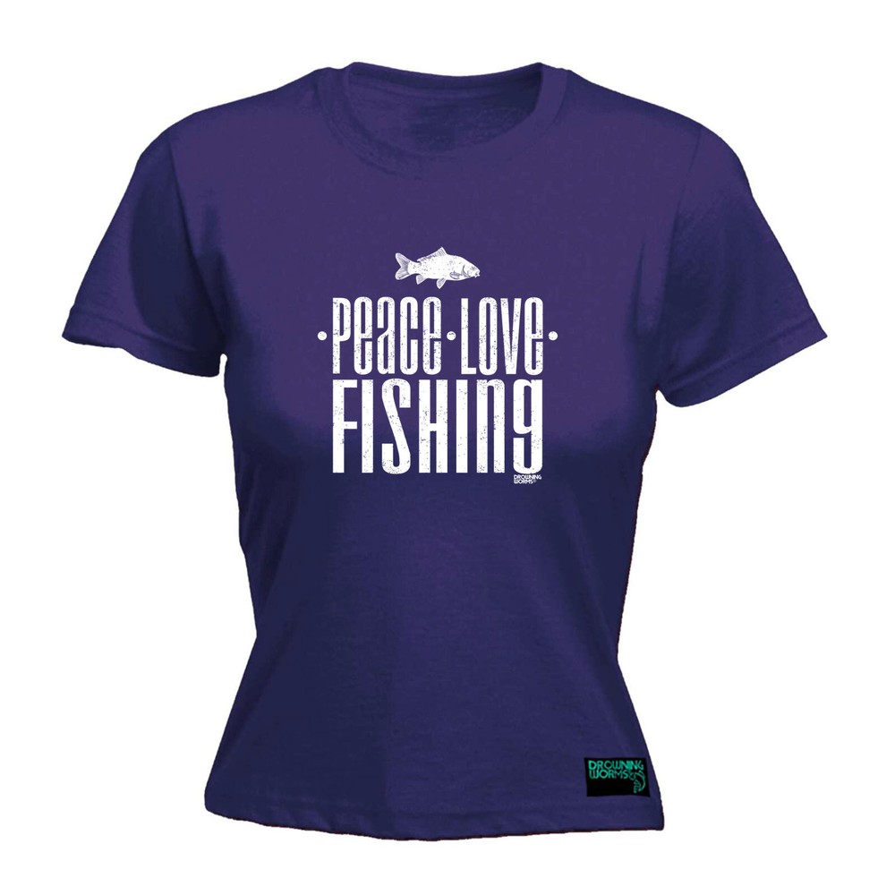 Fishing Dw Peace Love - Womens T Shirt Funny T-Shirt Novelty gift tshirt