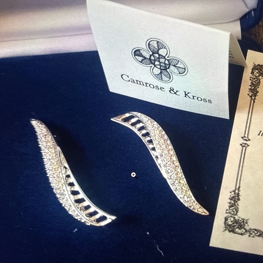 Camrose & Kross Jacqueline Kennedy Earrings,  original box and Certificate