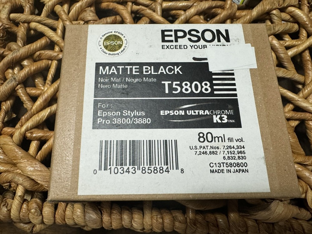 11-2012 Genuine Epson T5  808 Matte Black Ink 3800 388