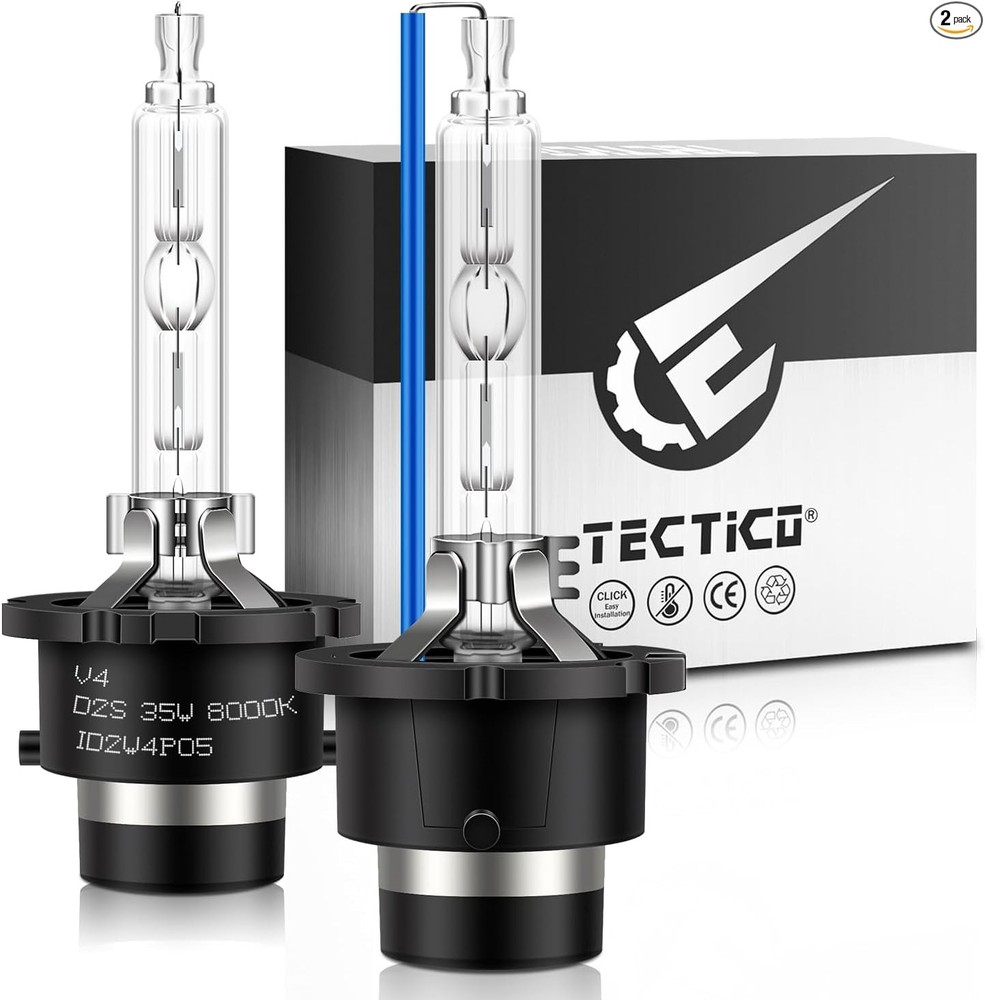 D2S Xenon HID Headlights Bulbs, 35W 8000K Cool White High/Low Beam Headlights, A