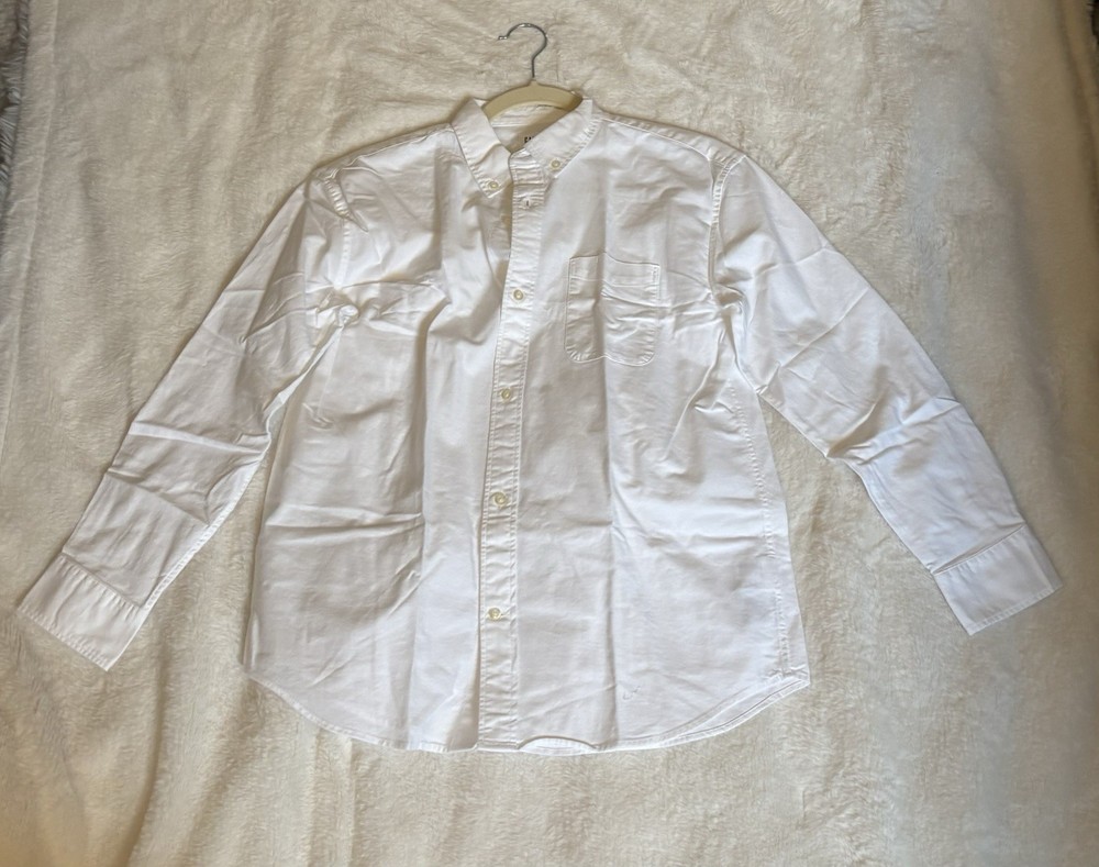 Gap Kids Long Sleeve Cuffed White Button Down Shirt Boys Large 10 Used