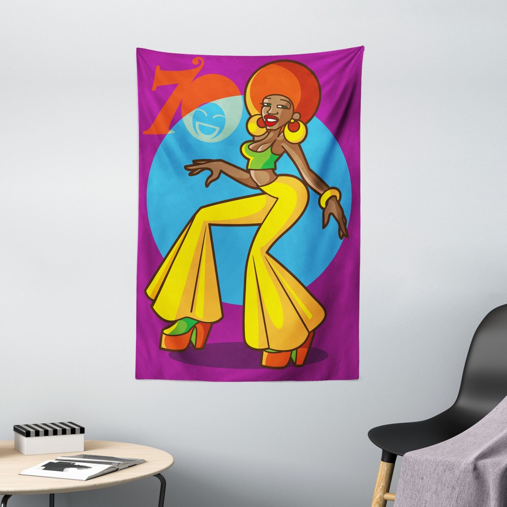 Party Tapestry Afro Disco Lady Print Wall Hanging Decor