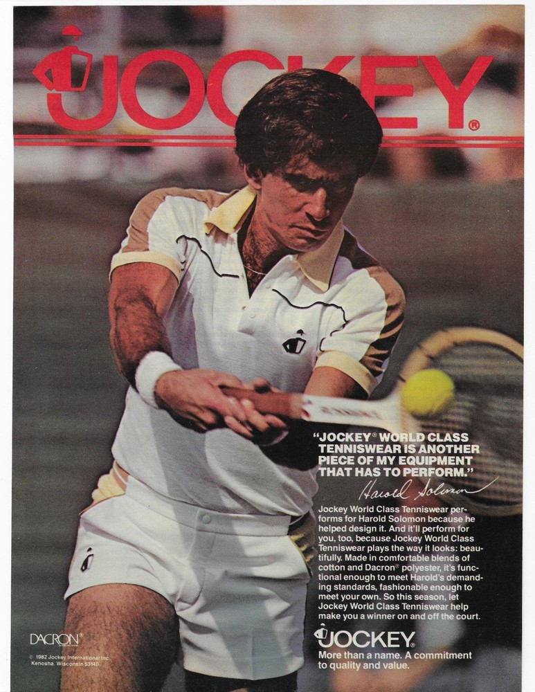 Tennis Harold Solomon   Jockey  Original Print Ad