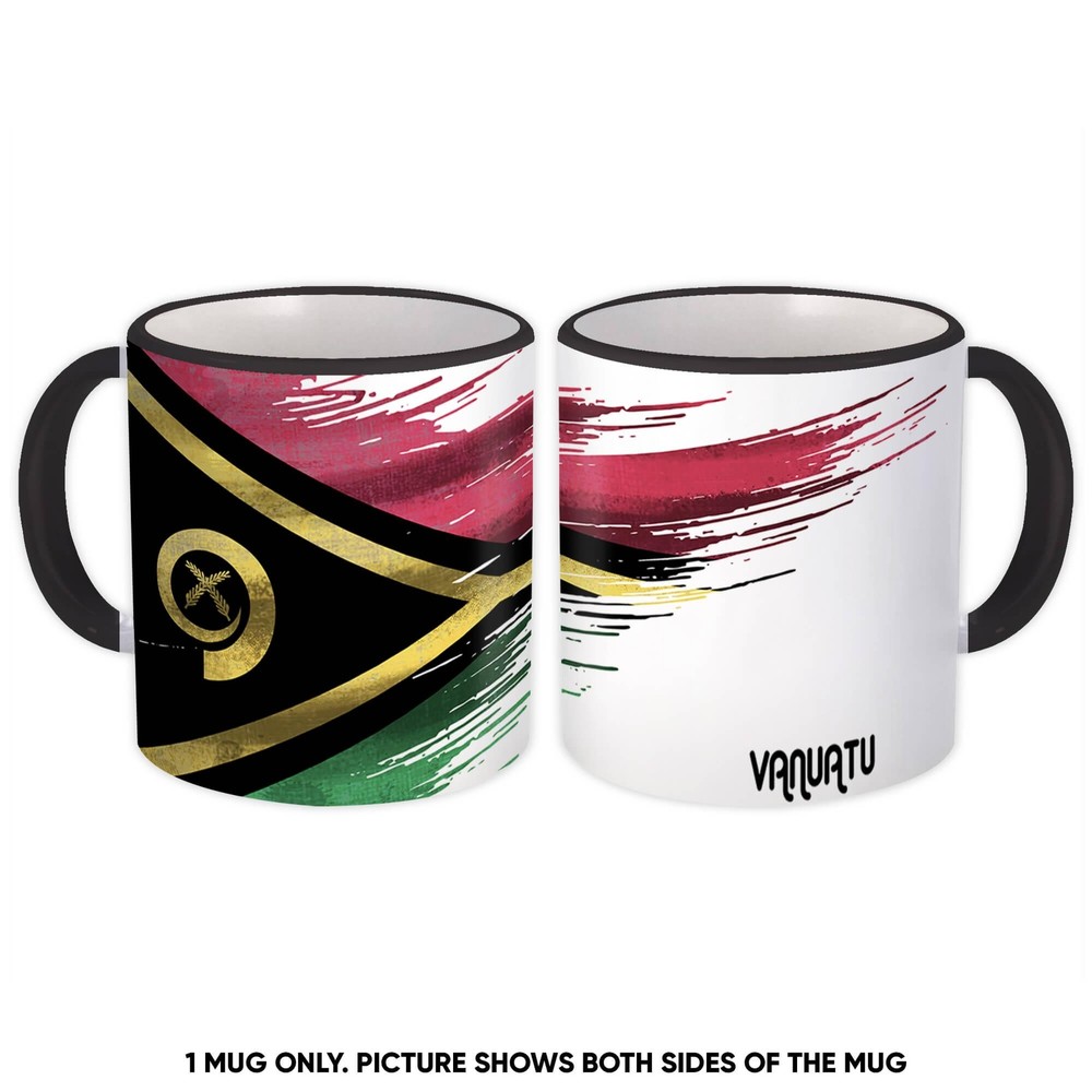Gift Mug : Vanuatu Flag Modern Country Expat