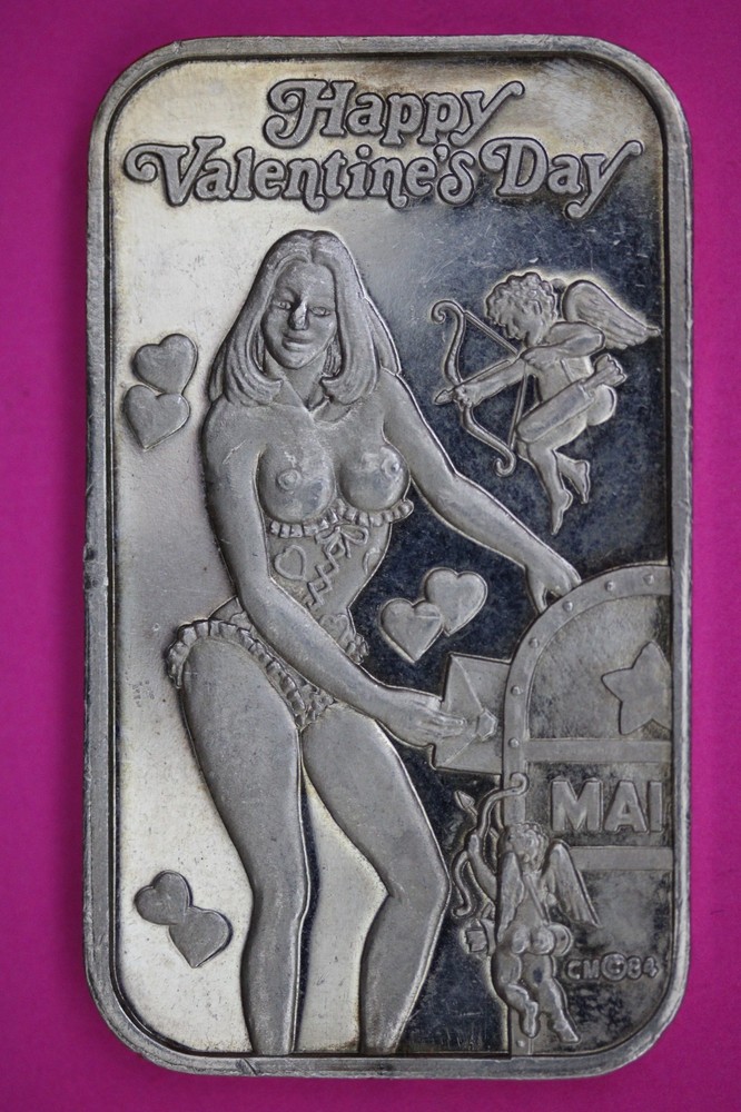 Silver Art Bar Crown Mint Holiday Beauties Valentines Day 1 OZ Very Rare B63