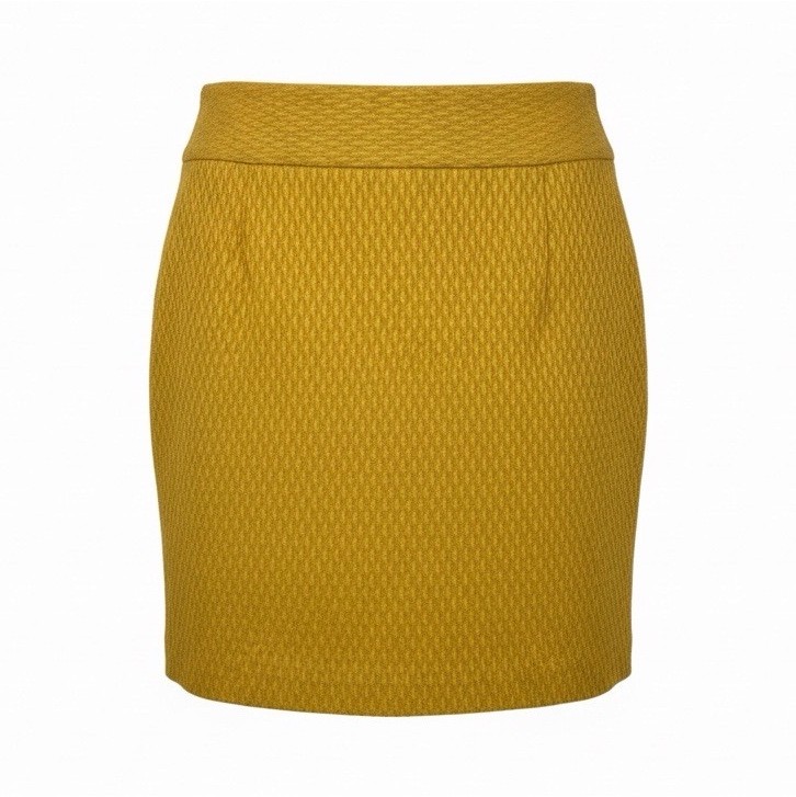 The Limited Yellow Geometric Pencil Skirt High Rise Knee Length Lined Zip Size 0