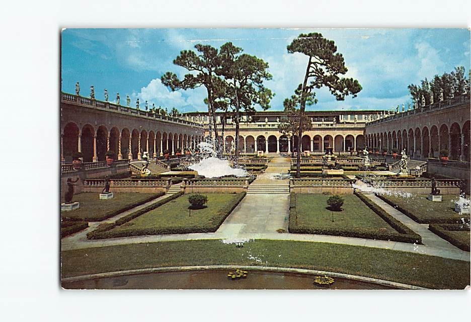 Postcard View of Court from West Terrace John & Mable Ringling Museum of Art USA