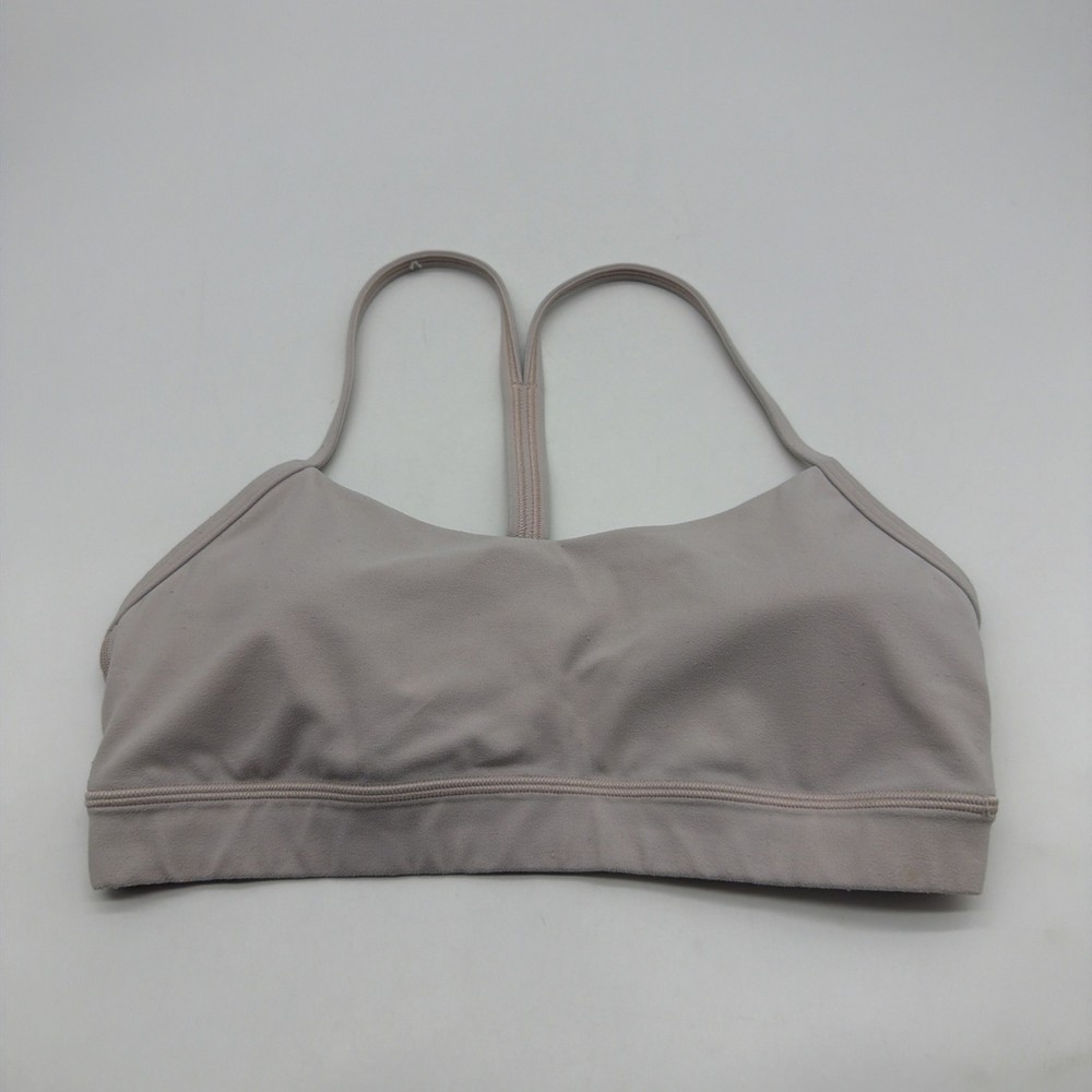 Lululemon Sports Bra Women Size 8 White Logo .#45593