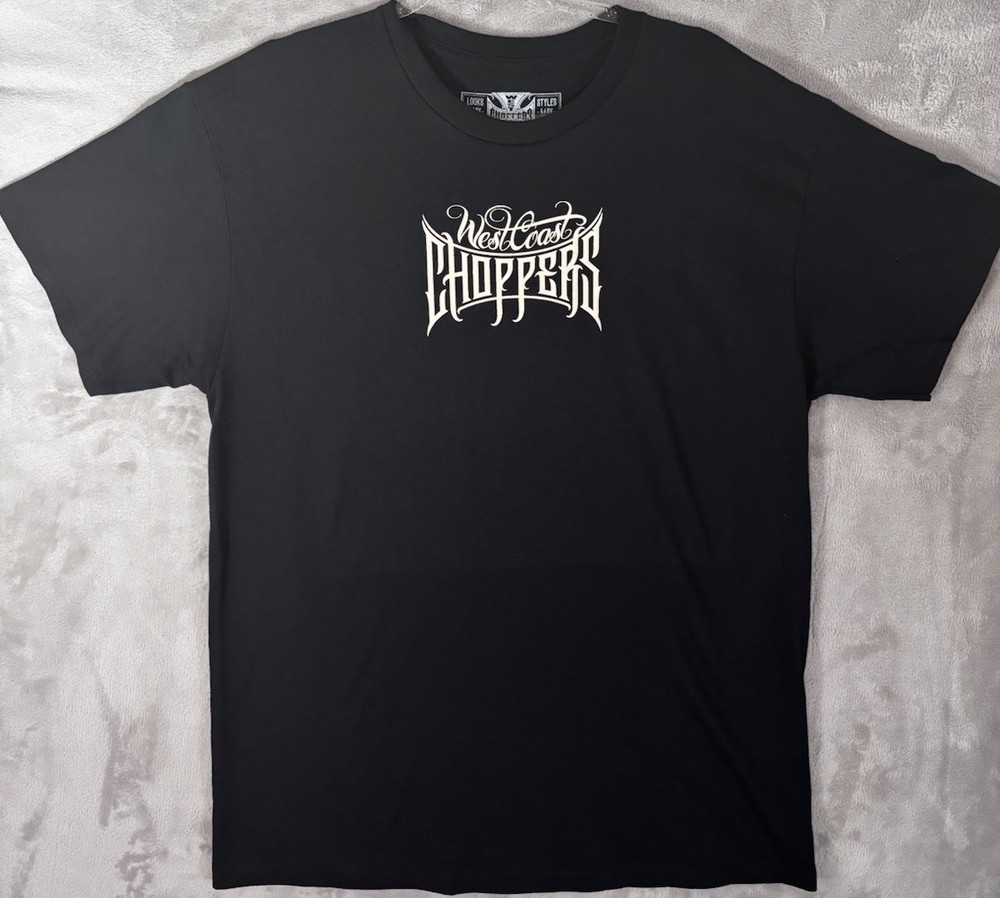 West Coast Choppers T Shirt Mens L Black Outlaw Biker Chopper Garage Tee