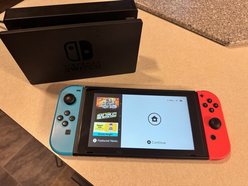 Nintendo Switch HAC-001 32GB Console w/ Red & Blue Joy‑Cons w/ Dock & Charger