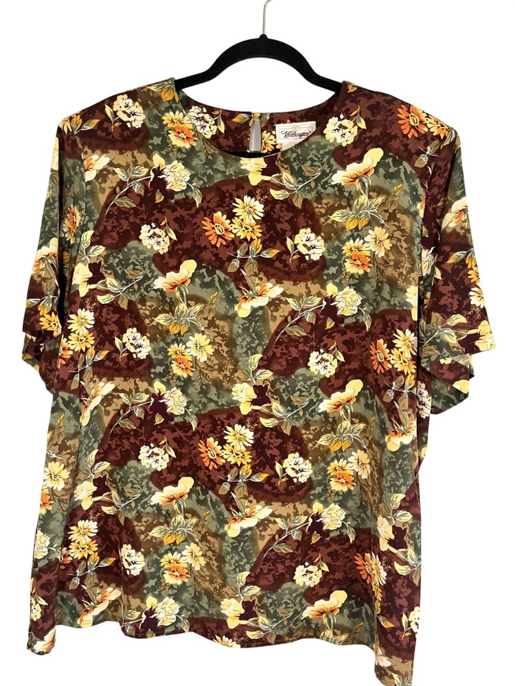 Earthy Colorful Floral Top 22W Boho Indie Folk Hippie Granola Feminine Country