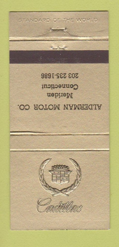 Matchbook Cover - Alderman Motors Cadillac Meriden CT 30 Strike