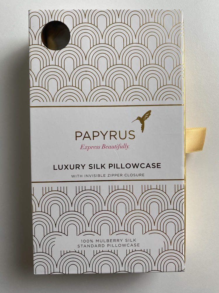PAPYRUS Luxury Silk Standard Pillowcase 100% Mulberry Silk Silver Zipper Closure