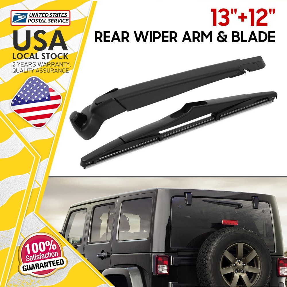2PCS Rear Wiper Arm & Blade Set for Jeep Wrangler 2007-2017 JK JKU
