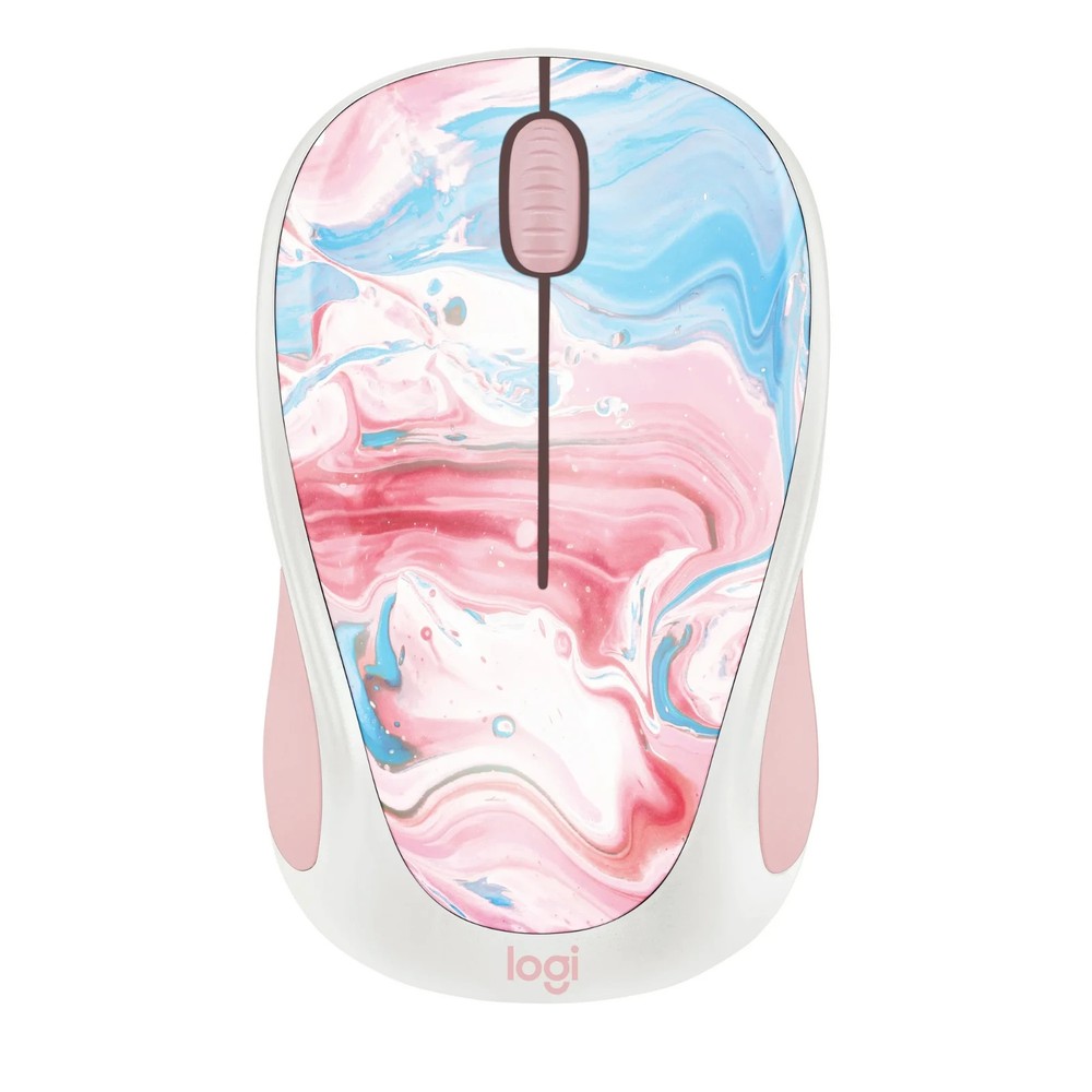 Logitech Compact Wireless Mouse in Cotton Candy - Plug & Play Portable Design
