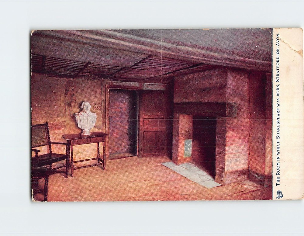 Postcard The Room in which Shakespeare was Born Stratford-upon-Avon England