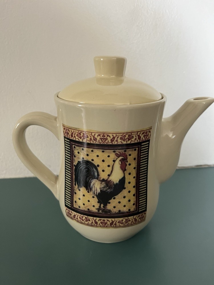 Vintage Bay Island Stoneware Rooster Teapot