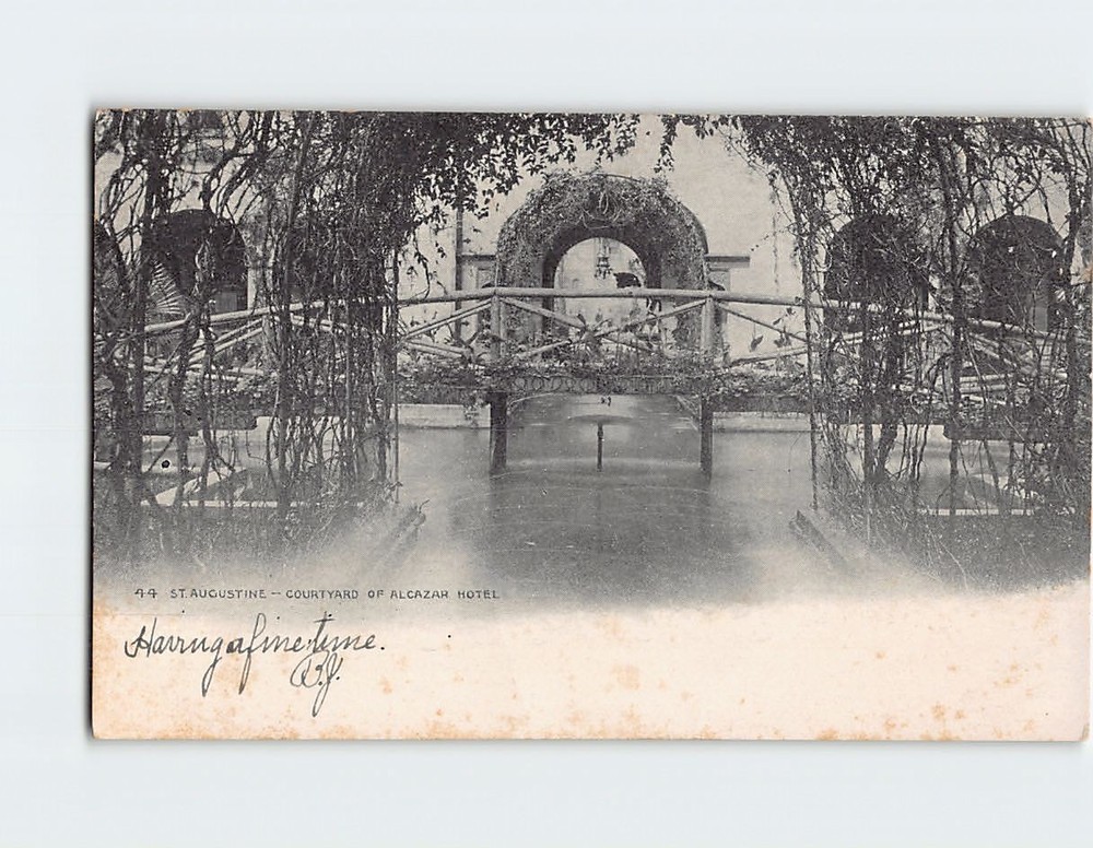 Postcard Courtyard Of Alcazar Hotel St. Augustine Florida USA