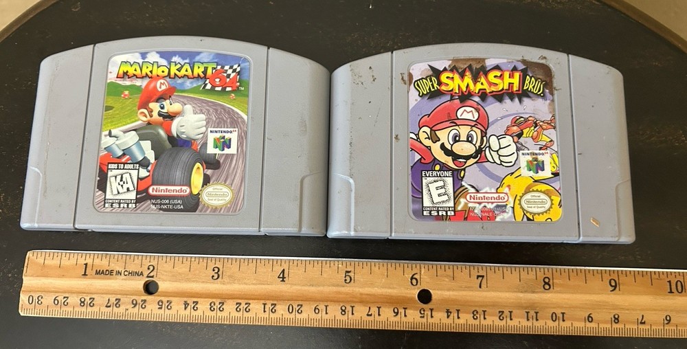 2 Lot Nintendo Mario Kart 64 & Super Smash Bros, Games