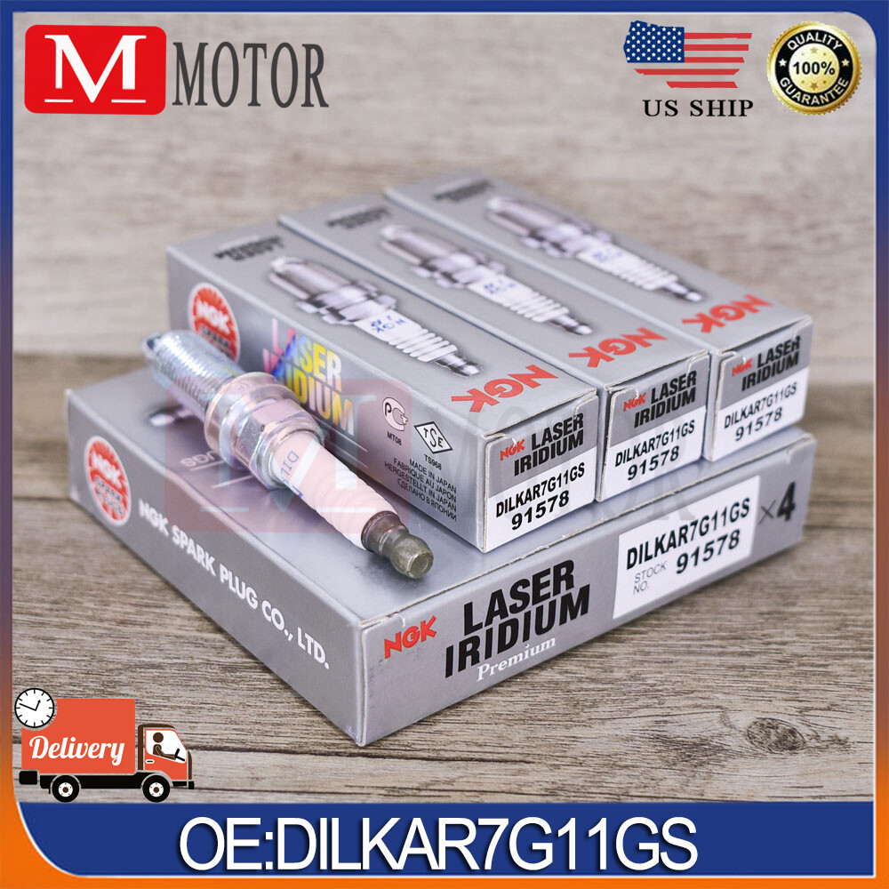 4Pcs NGK Laser Iridium Spark Plugs DILKAR7G11GS 91578 for Honda Accord Civic