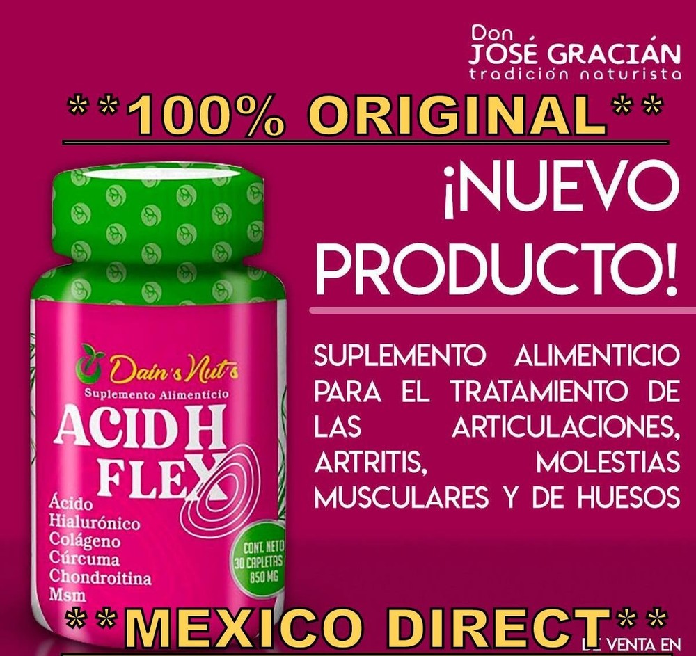 *** ACID H FLEX DOLOR ARTRITIS REUMAS ARTICULACIONES HUESOS MOLESTIAS MUSCULARES-image