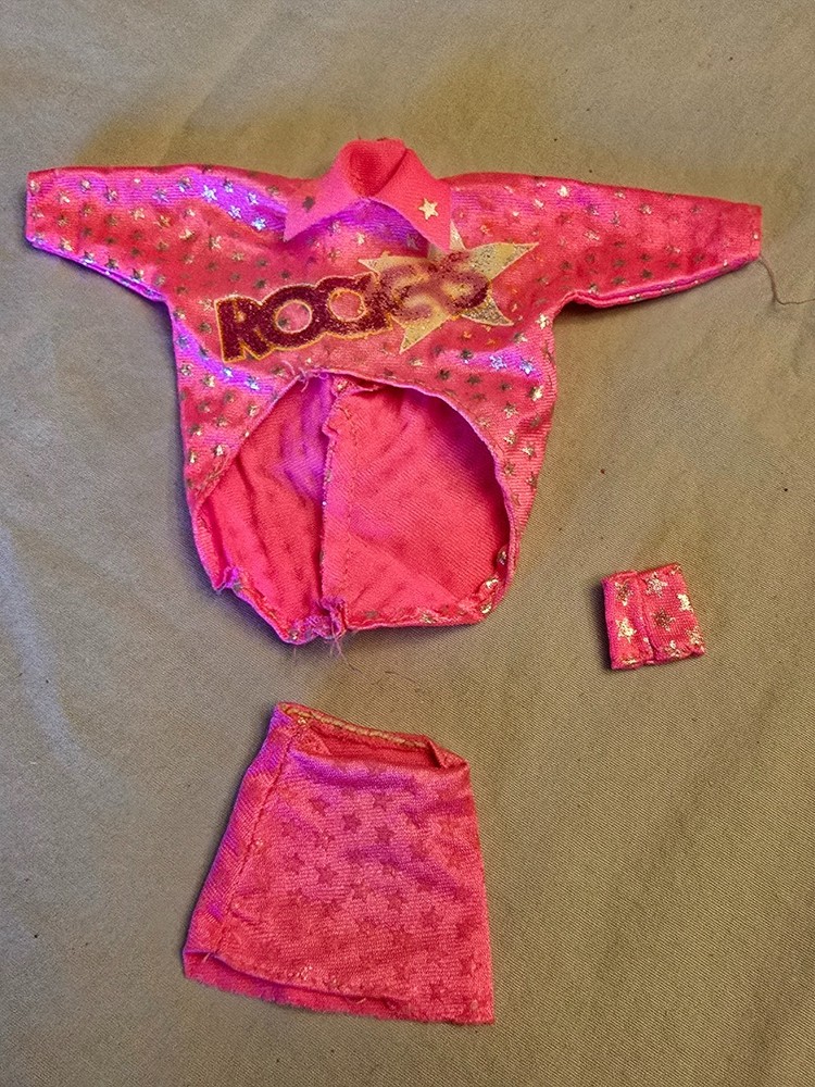 Mattel 1986 Barbie and the Rockers Pink Outfit Top and Skirt Vintage #3055