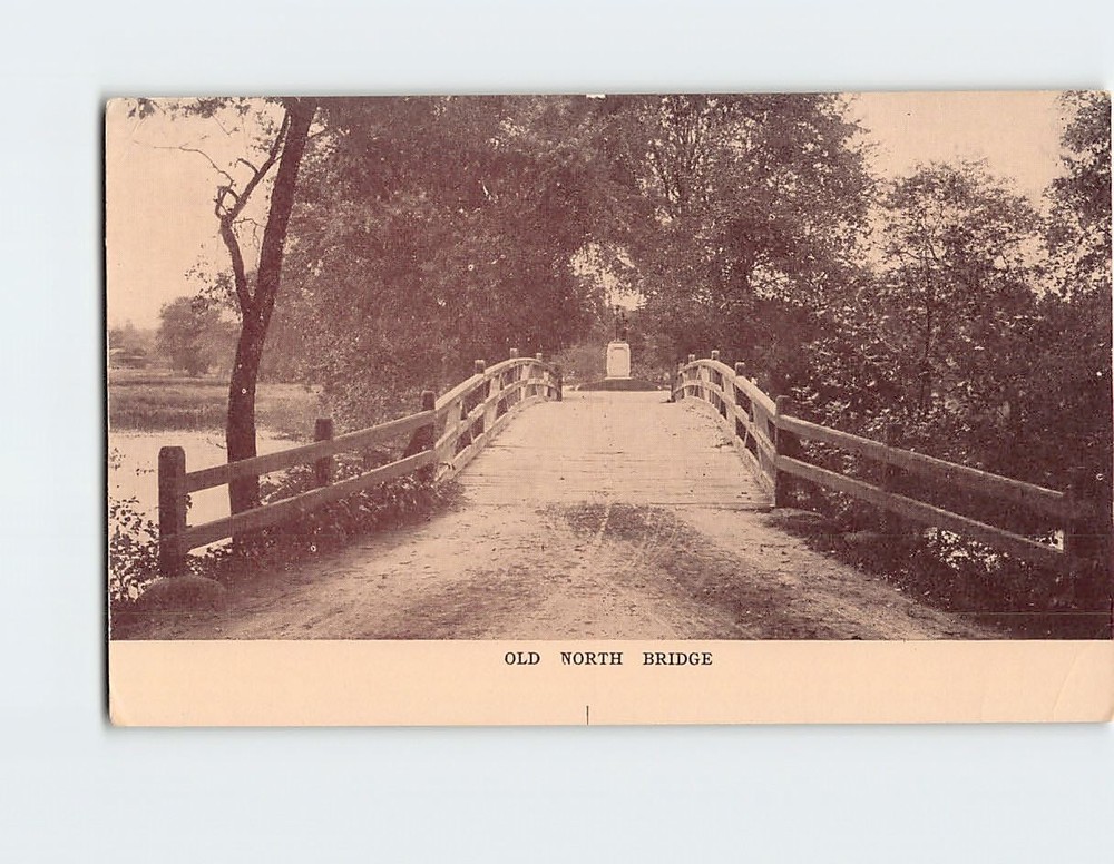 Postcard The Old North Bridge Concord Massachusetts USA