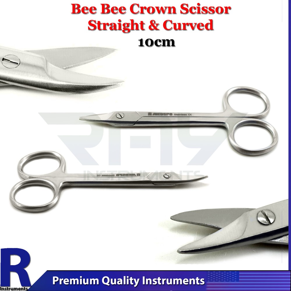 Crown Beebee Scissors 11.5 cm Dental Surgical Instruments Straight & Curved