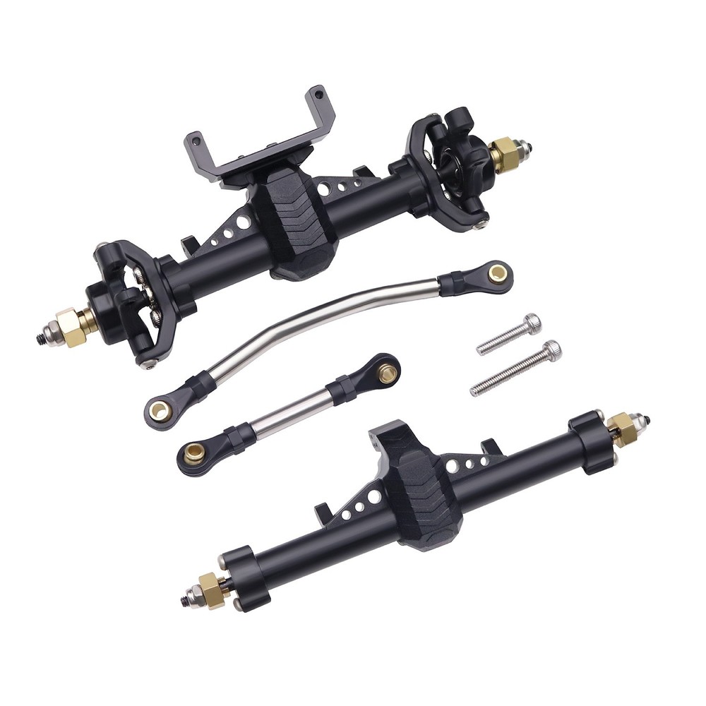 For 1/24 SCX24 RC Car Portal Front & Rear Axle Set with Servo Mount Link Mount