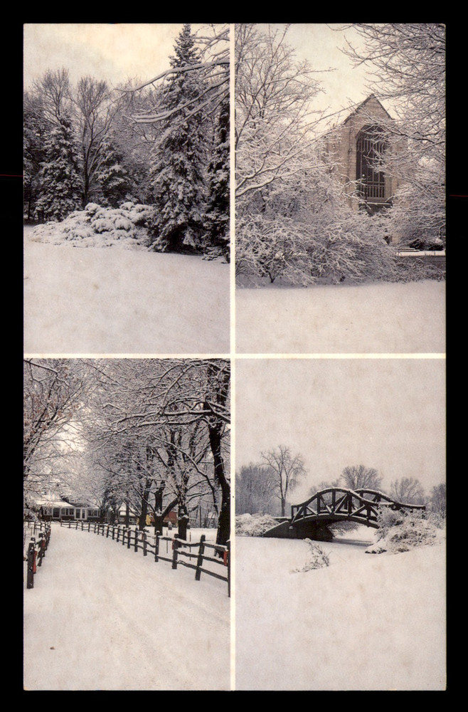 Scenes Of Wheaton Illinois IL Multiview Black & White Postcard Unp