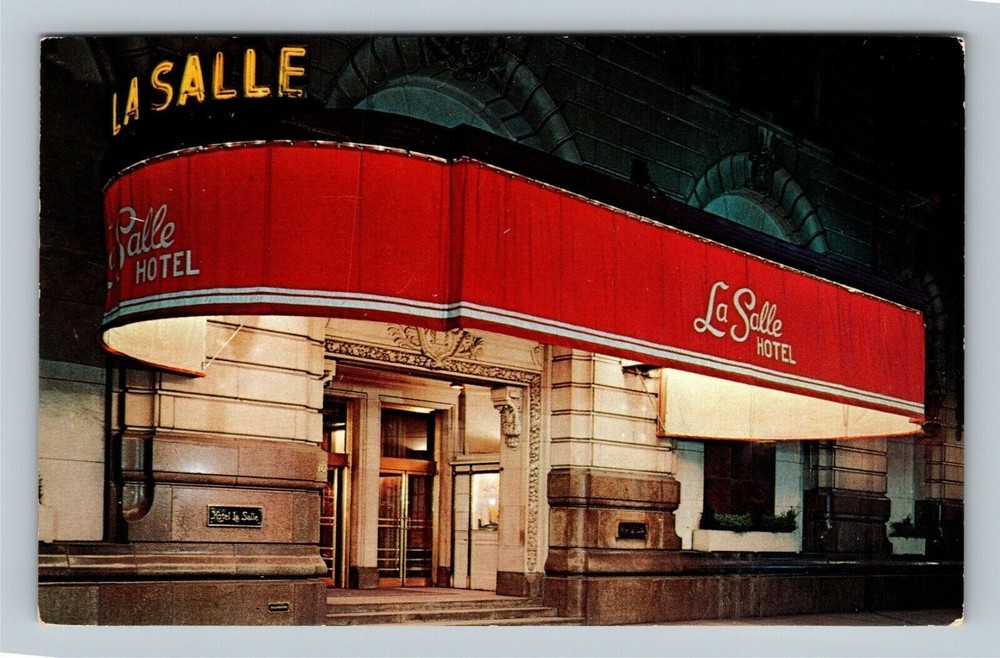Chicago IL, La Salle Hotel, Illinois Vintage Postcard