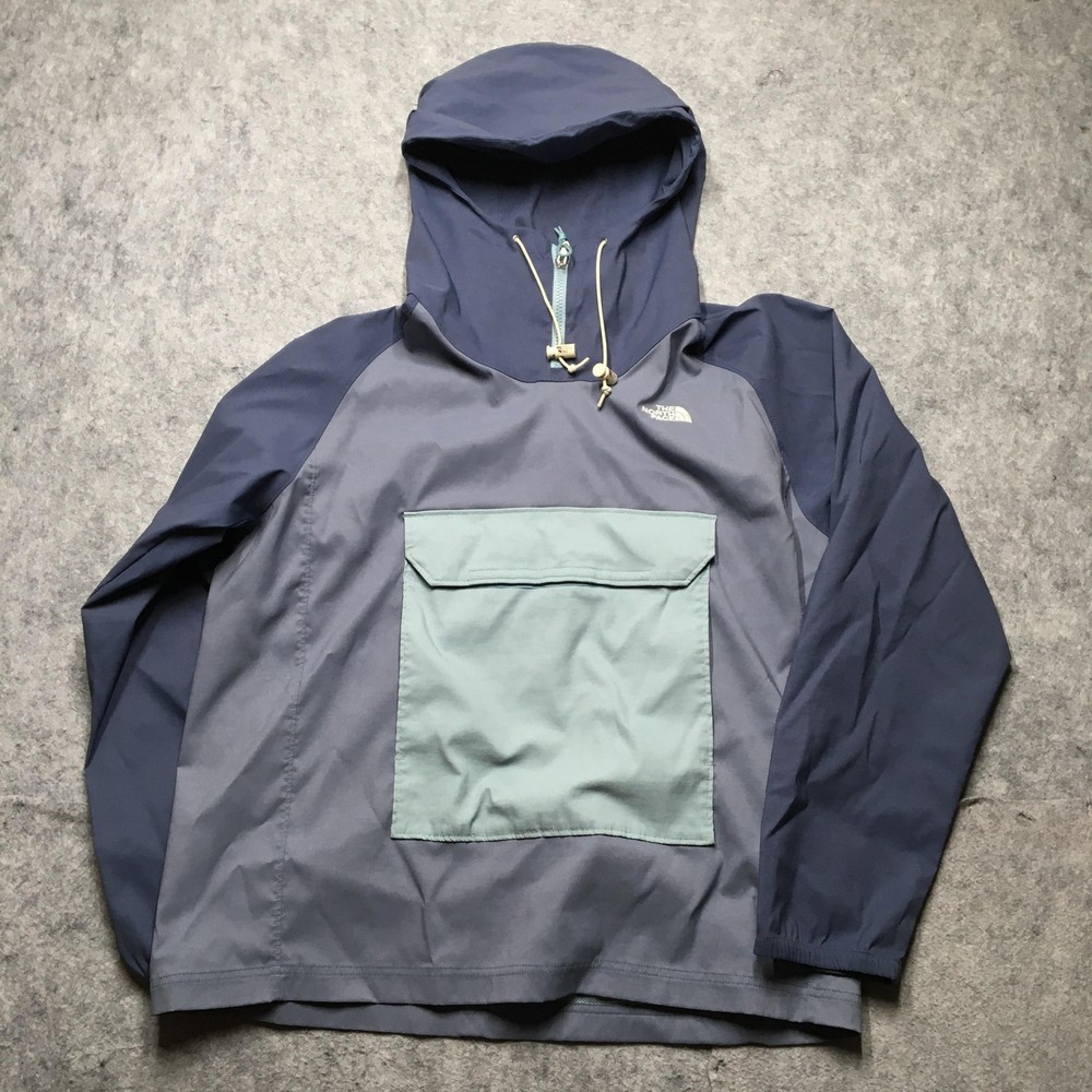 The North Face Jacket Mens Large L Blue Anorak Hooded Pullover Fanorak Class V