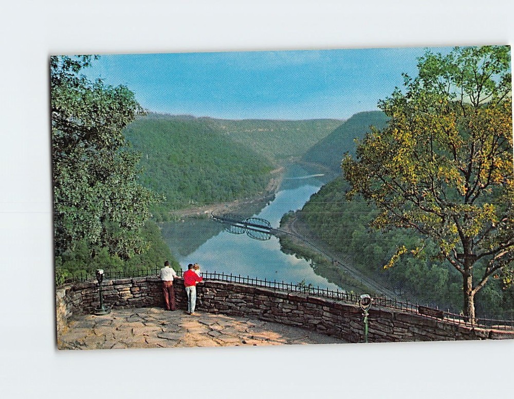 Postcard New River Canyon Hawks Nest State Park Ansted West Virginia Scenic View