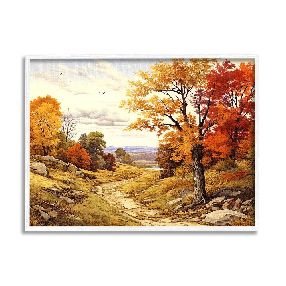 Classic Fall Foliage Path Framed Giclee Art by Lil' Rue