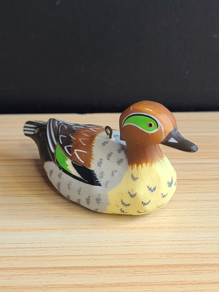 Vintage Mallard Duck Decoy Christmas Holiday Ornament Made In Hong Kong plastic
