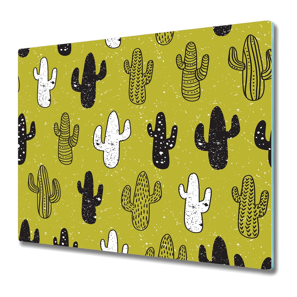 Glass Worktop Saver Kitchen Mexican Cactus for Floral Green Cacti 60x52